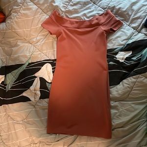 Pink Forever 21 off the shoulder bodycon dress size S